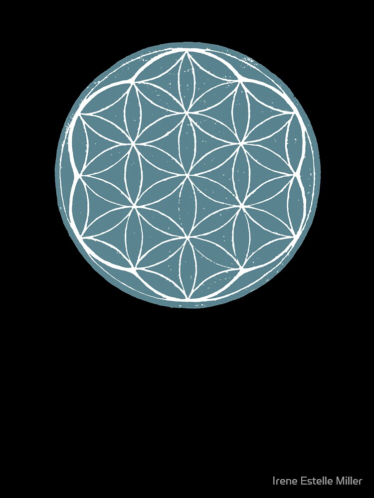 Flower of Life Linocut - Peacock + Snow by Irene Estelle