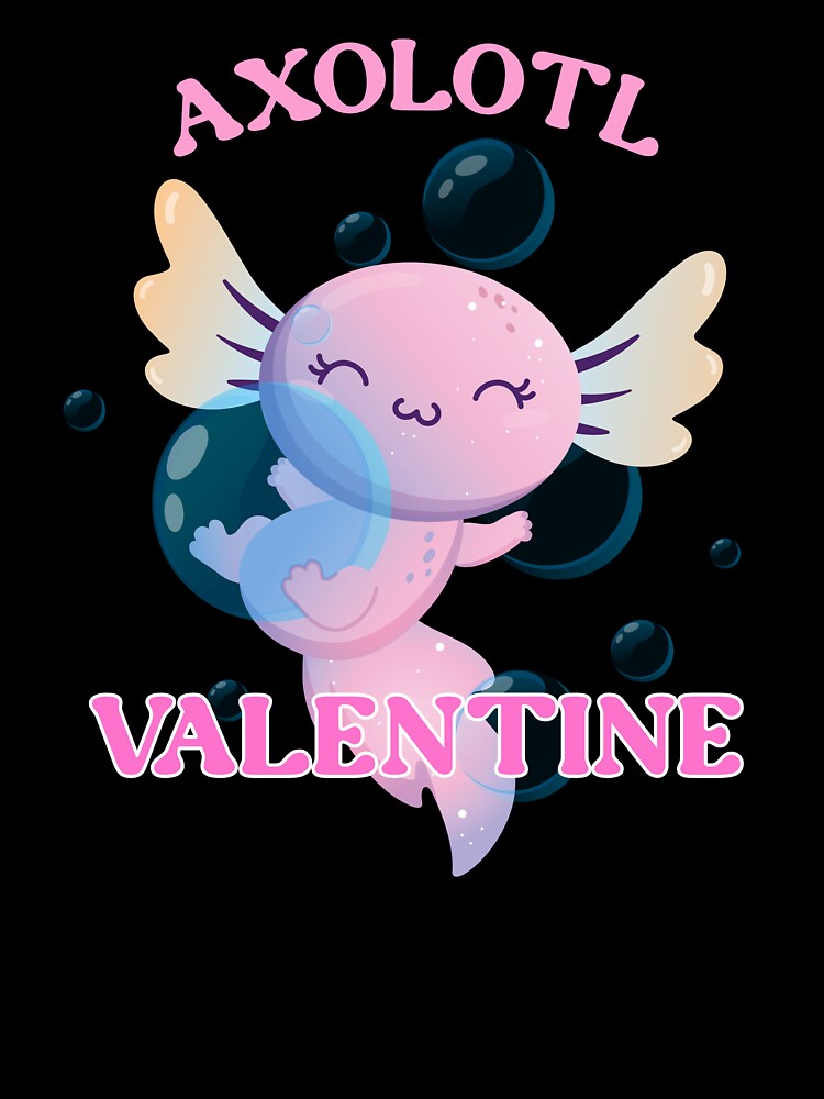 Axolotl Valentine - Axolotl Valentine Cute by Fede Prints