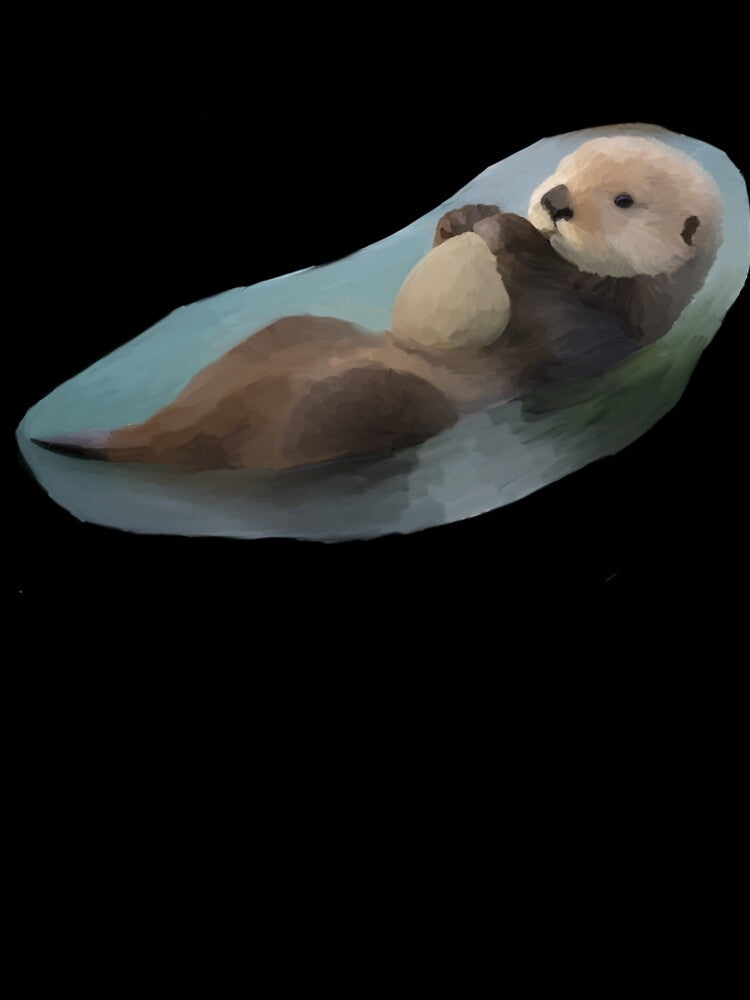 Cute Otter holding rock by Royal Red Panda