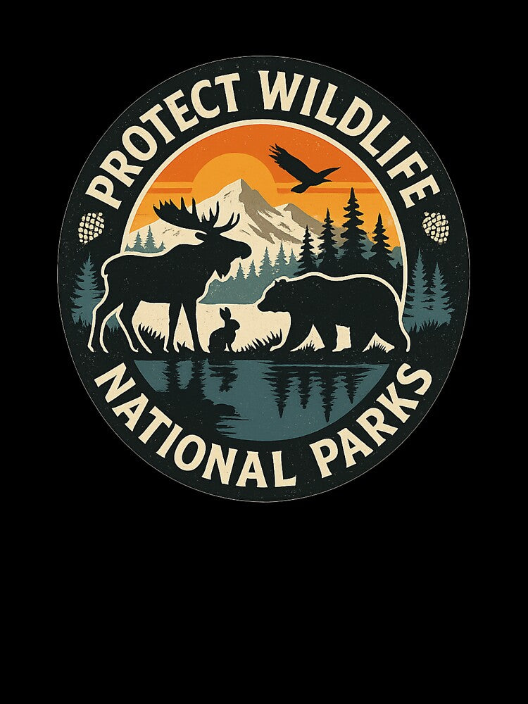 Protect Wildlife National Parks Retro Vintage Outdoor T-Shirt by julimarks