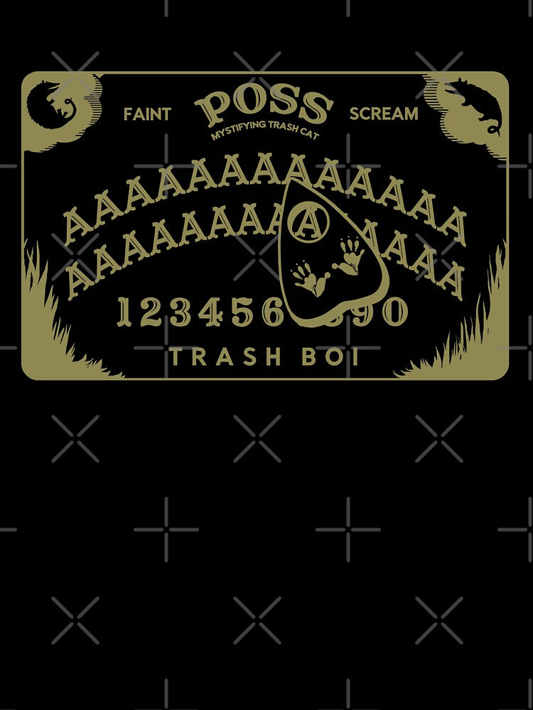 Possum Ouija Board (Gold on Black) - Funny Opossum Oujia Design by BoyPilot Goods