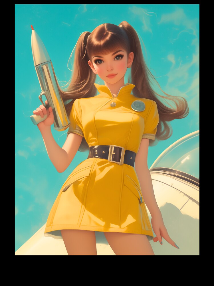Retro 1950s Sci-fi Pin-up Space Girl by KatanaCreative