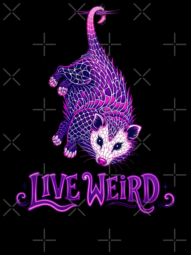Live Weird Purple Opossum Funny Trash Cat by LSphere Art