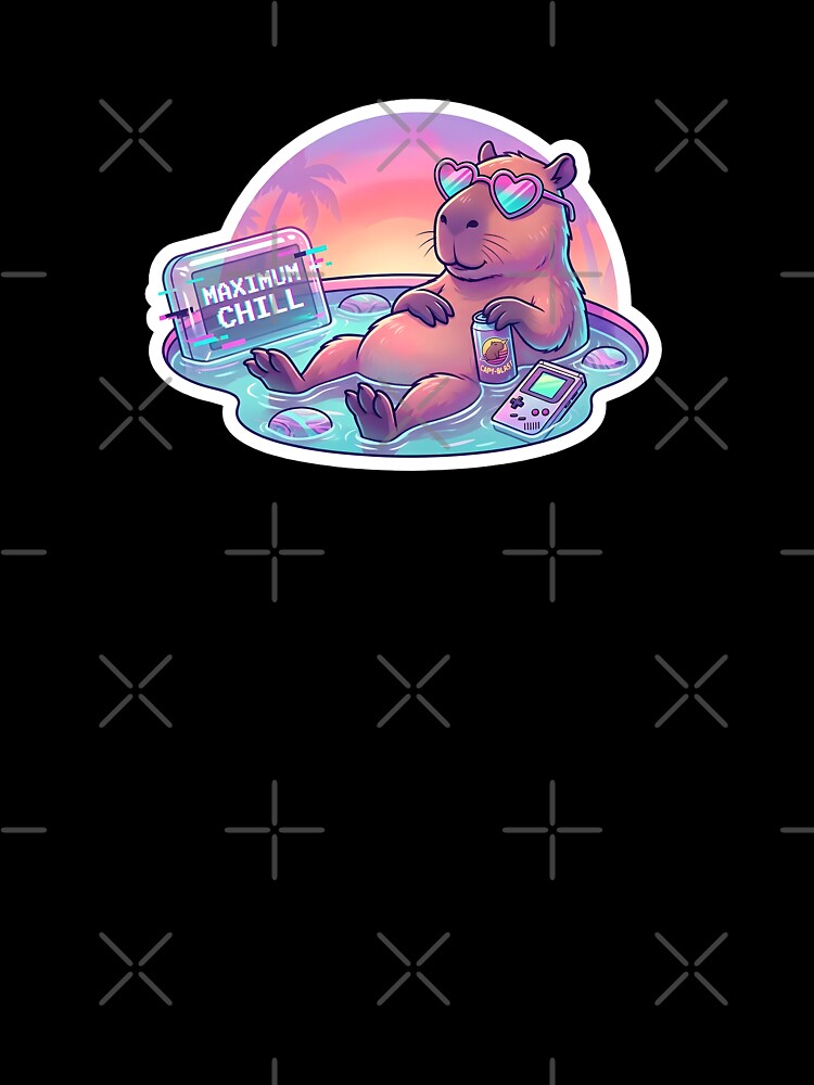 Vaporwave Capybara - Maximum Chill Retro Gaming Sticker by OrbitArcade