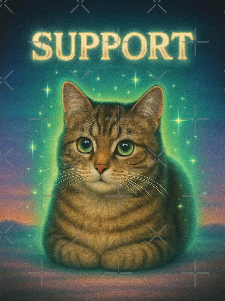 Support Loaf Funny 80s Healer Cat T-Shirt by catastrocat