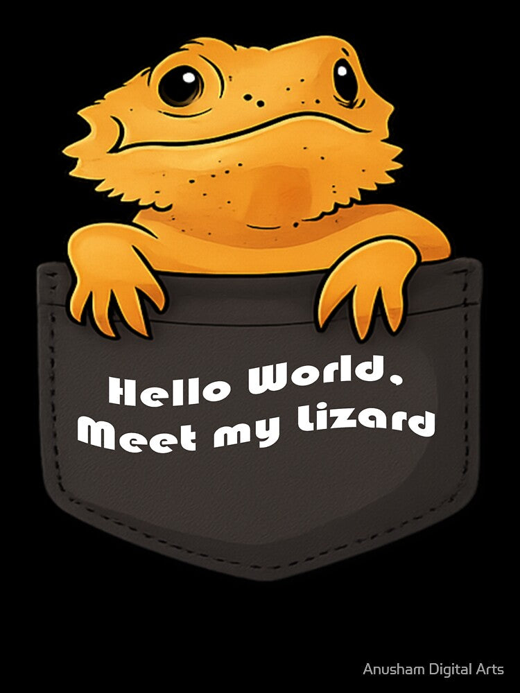 Pocket Lizard Design, Developer Humor Design, Gift for programmers by Anusham Digital Arts