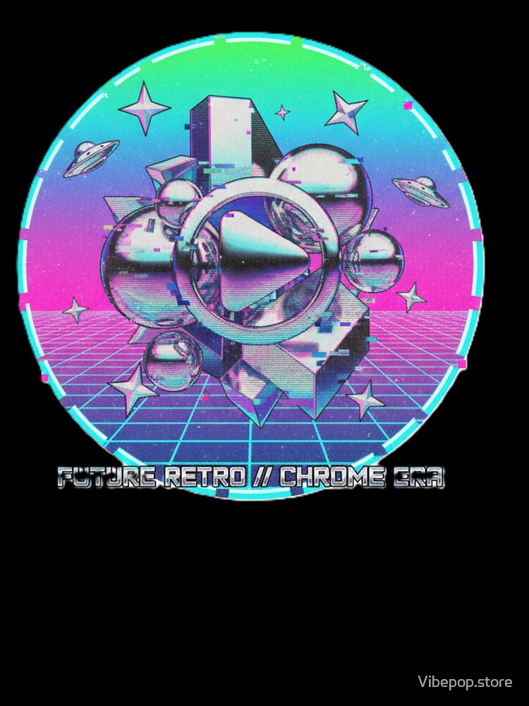 CHROME DREAMSCAPE // Y2K Retro-Futurism 3D Abstract by Vibepop.store