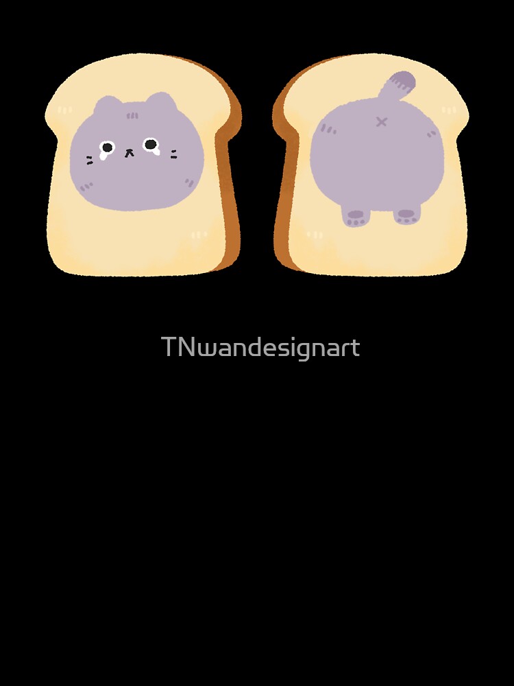 bun purple sad cat Neko Kitten Lover Funny Bread Baker by TNwandesignart