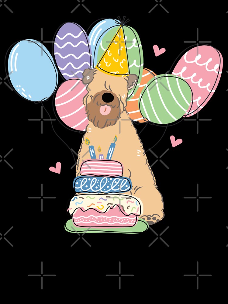 Gold Soft Coated Wheaten Terrier Dog Birthday Party 1 by Lulupainting