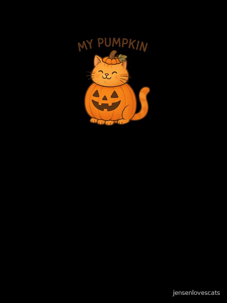 Chunky Orange Cat Pumpkin – Cute Halloween “My Pumpkin” Design by jensenlovescats