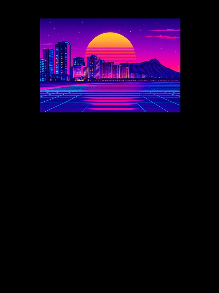 Retro-futuristic vibes Honolulu Waikiki beach by A E S T H E T A T A G