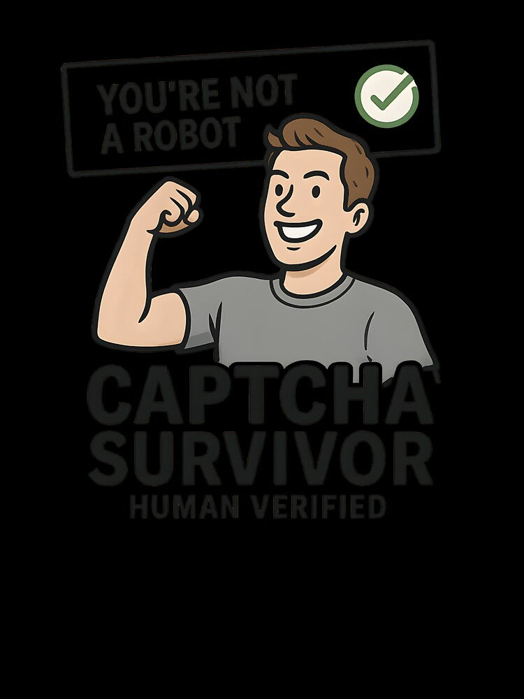 CAPTCHA Survivor – Human Verified Funny Tech Design by VoidBloom Studio