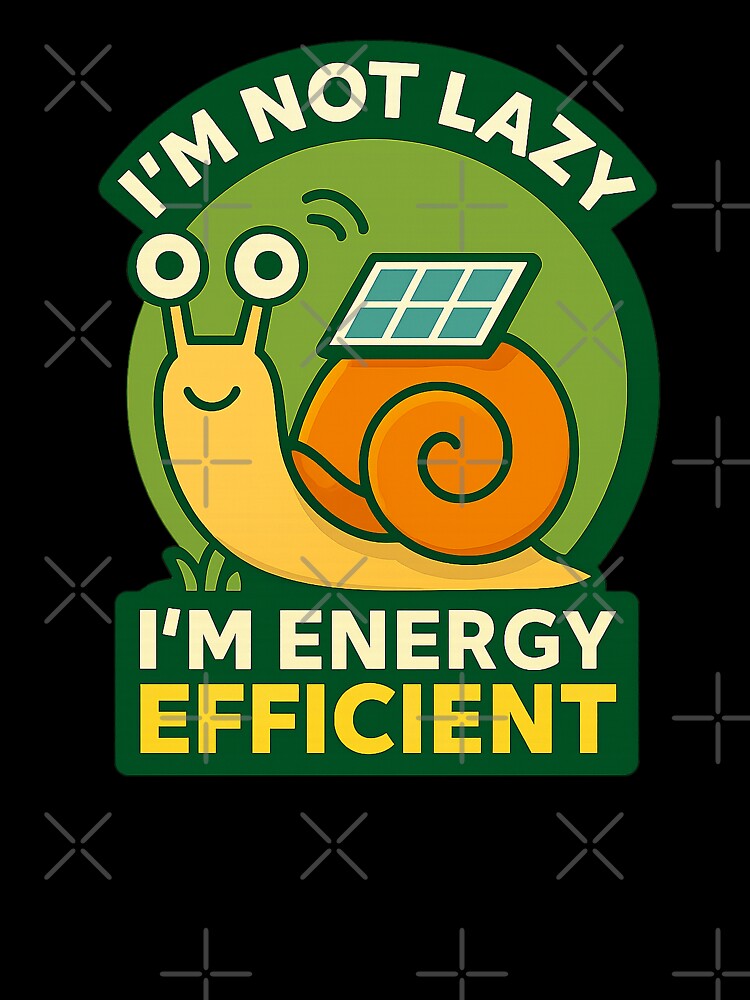 Snail Quote – “I’m Not Lazy, I’m Energy Efficient” | Eco Flat Humor by Modivox