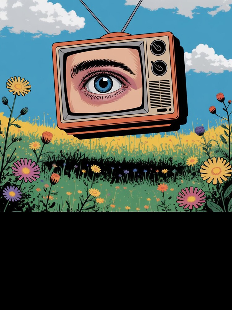Weirdcore TV Dreamscape - Surreal Eye in the Meadow by Pukisdaizi