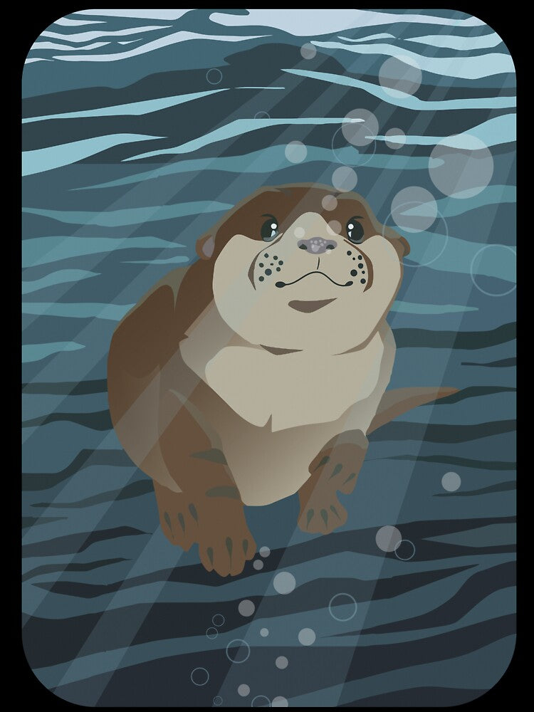 Otter Swimming Underwater by LeCouleur