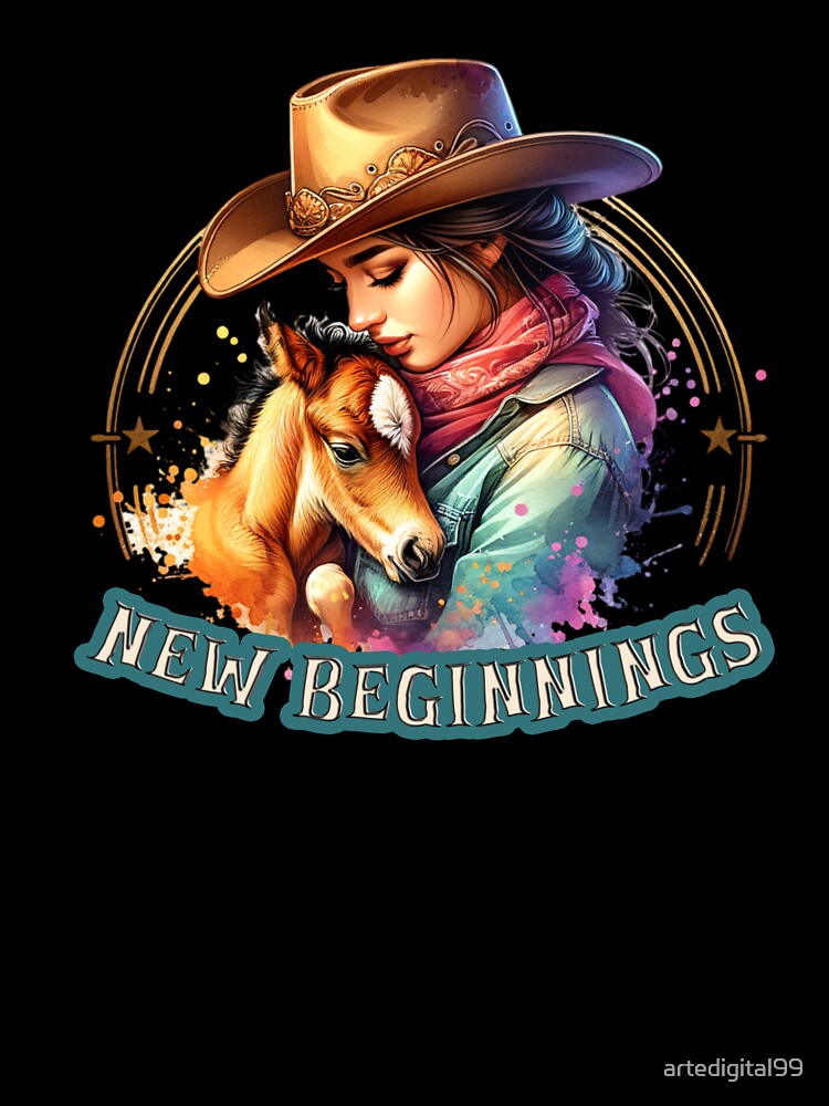 Country Cowgirl Hustle Spirit- New Beginnings - Apparel, Mugs, Stickers & More by artedigital99