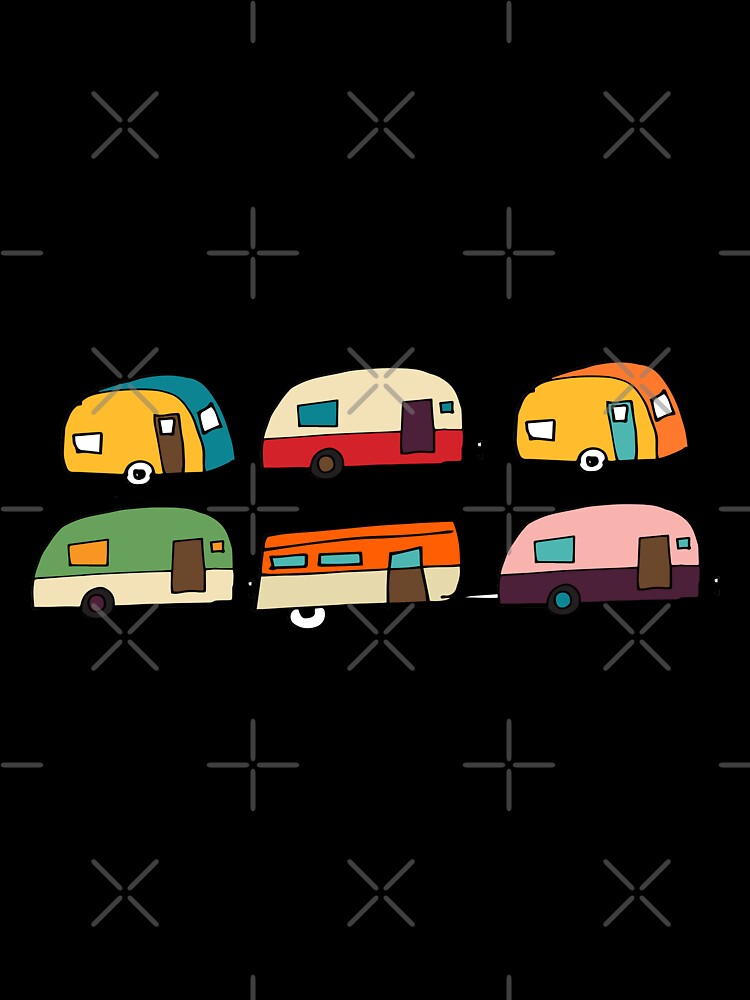 Retro Campers Green #Midcenturymodern by susycosta