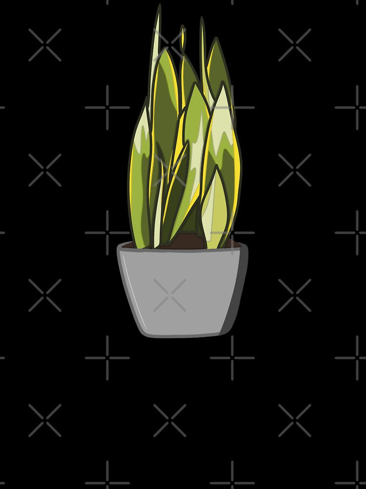 Minimalist Snake Plant Sticker – Sansevieria Houseplant Illustration by VectorsbyV