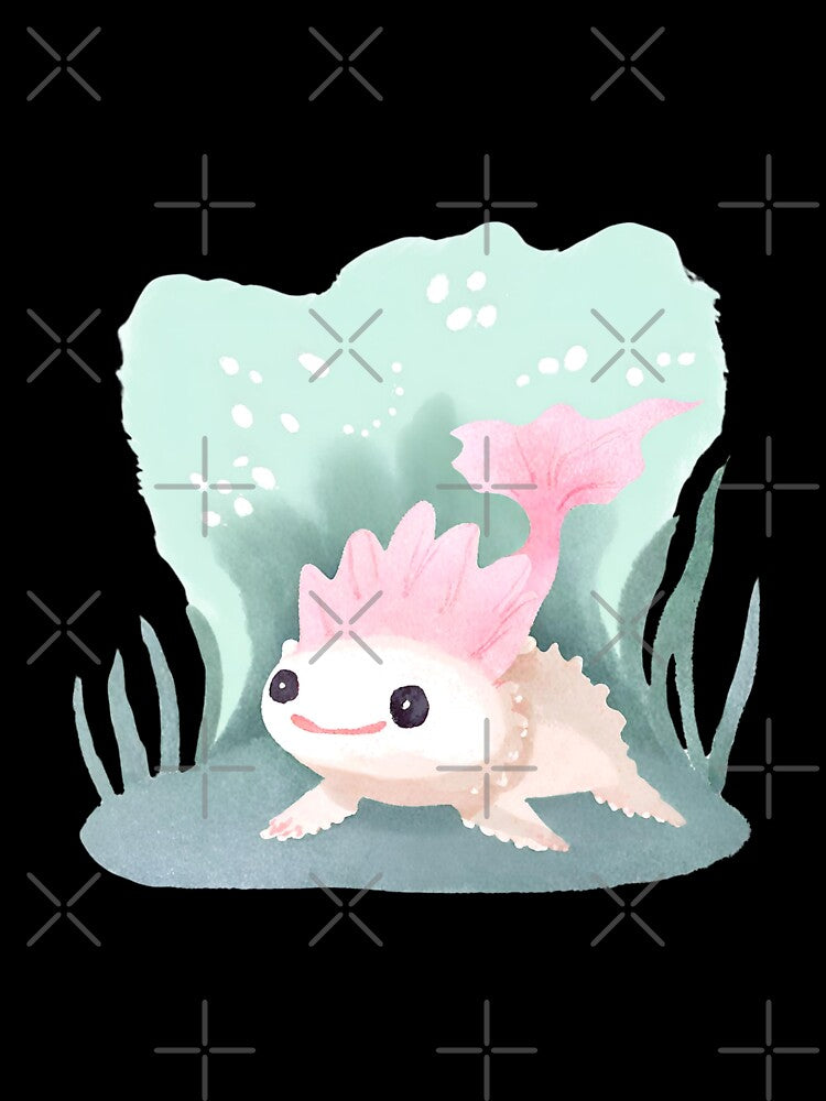 Cute Watercolor Axolotl by FarmOfCuties