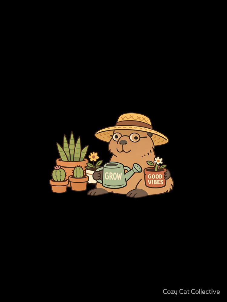 Grow Good Vibes – Cute Gardening Animal Plant Lover Aesthetic Shirt by Cozy Cat Collective