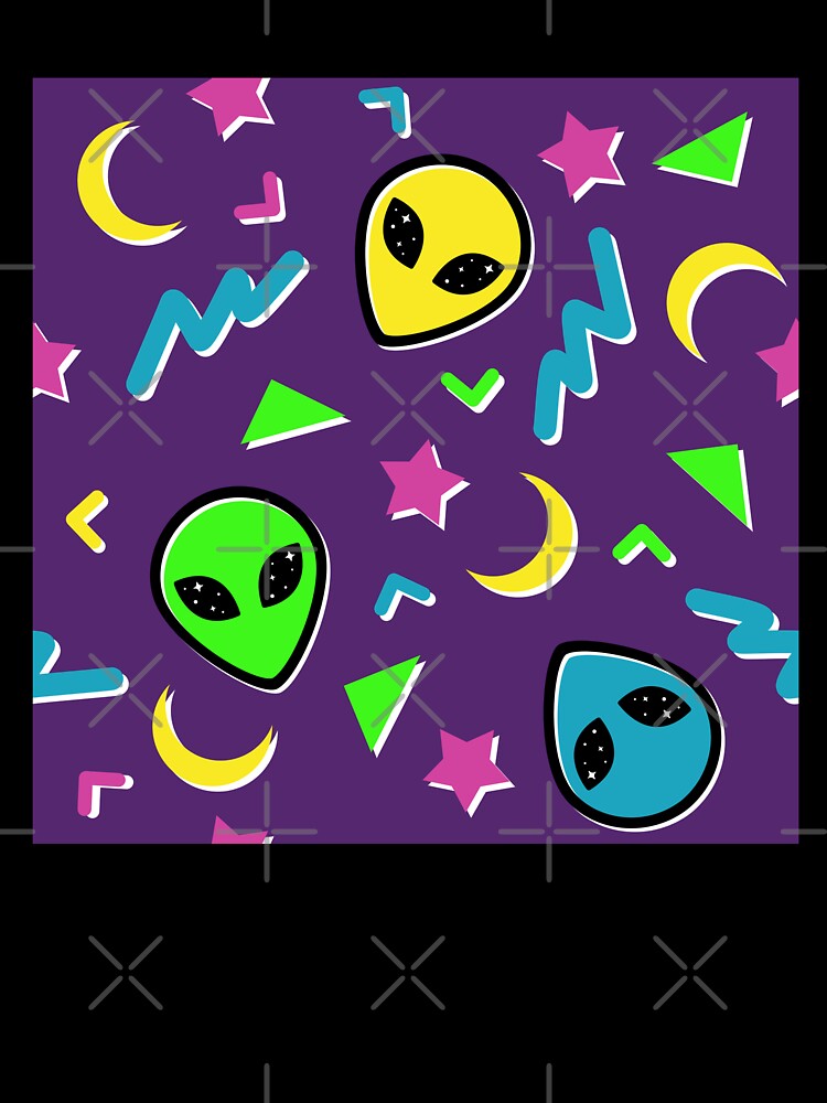 90s Geometric Alien - Purple and Neon by 90sAlien