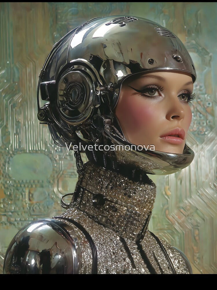 Chrome Female Android Portrait | Elegant Futuristic Art by Velvetcosmonova