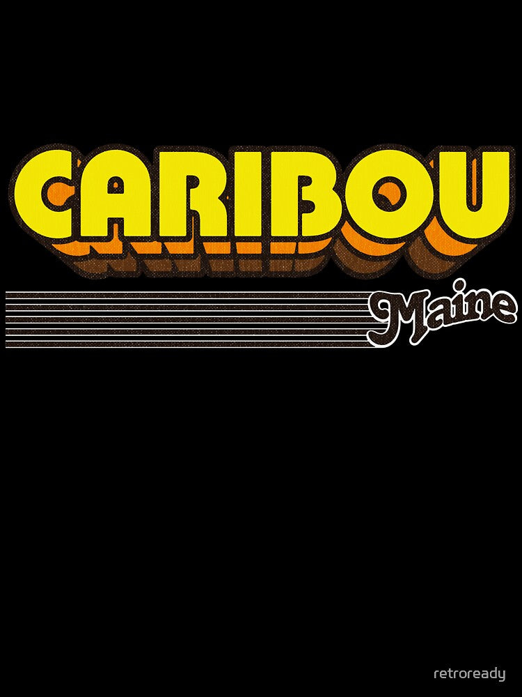 Caribou, Maine | Retro Stripes by retroready