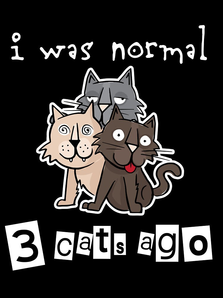 Cat Lover gift I Was Normal 3 Cats Ago Funny Meme Quote by djpraxis