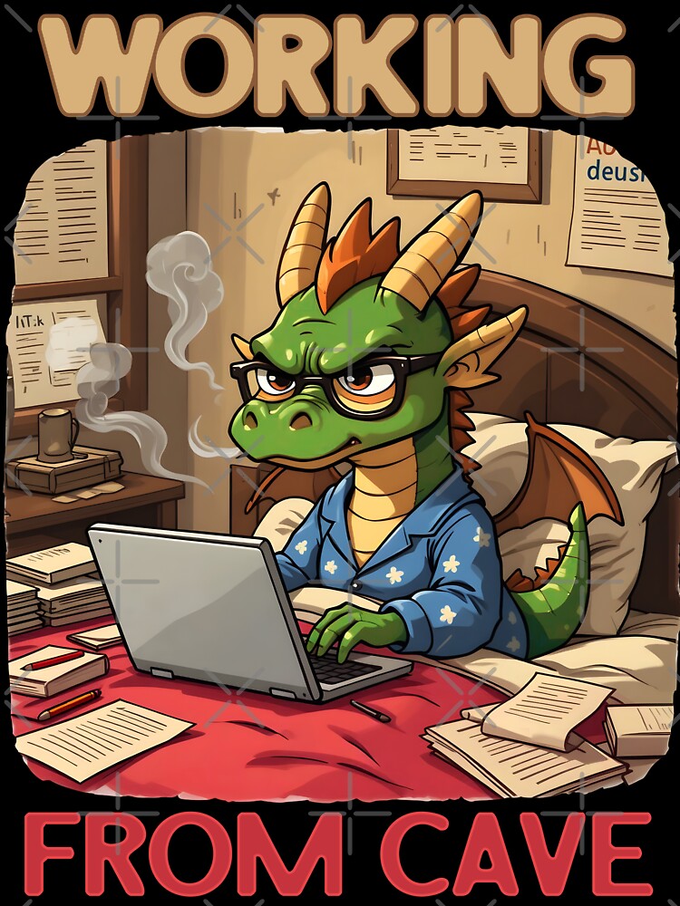 Working from Cave Home Office Dragon Edition by narco075