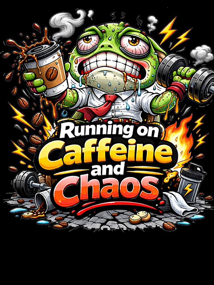 Frog Gym Fitness Sticker – Running on Caffeine and Chaos by les 3 cerises store