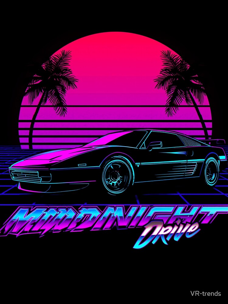 Midnight Drive Retro Synthwave Sports Car by VR-trends