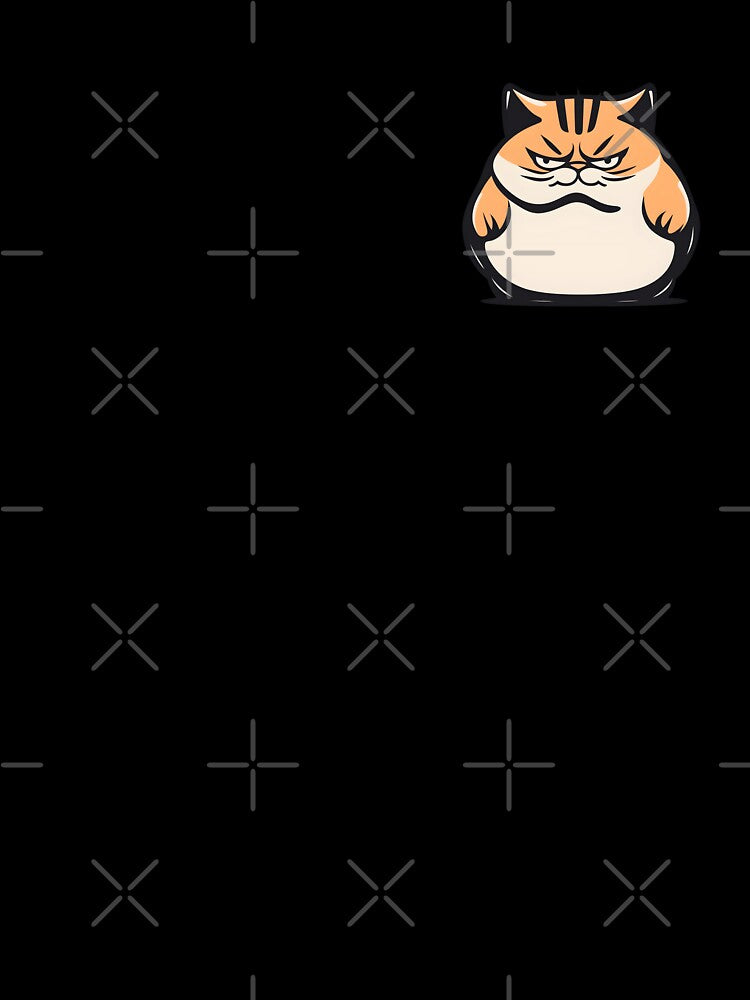 Grumpy Chonky Tabby Cat - Adorable Minimalist Feline Art" by CrownedCanvas