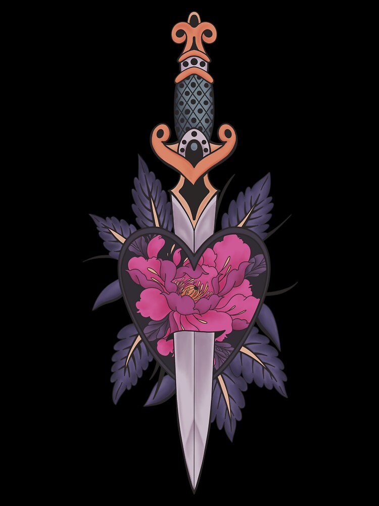 Gothic Sword and Heart Tattoo - Pink Version by Arcane Orchid