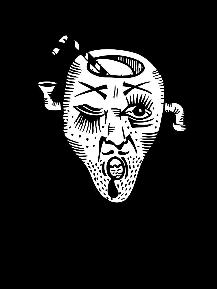Leaking Mind – Surreal Symbolic Character Illustration by BlackSolarArt