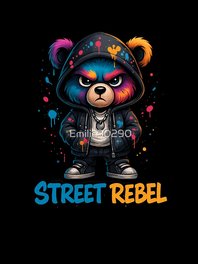 Street Rebel Bear – Energetic Graffiti Bear by Mim's création