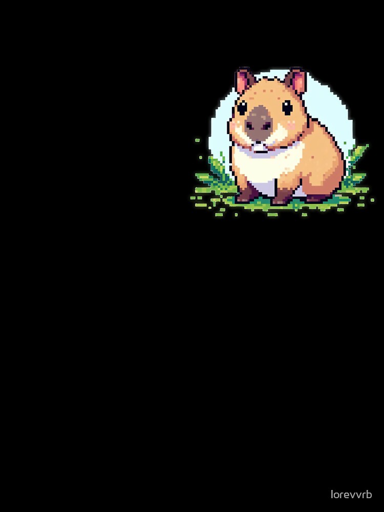 Cute capybara with leaves pixel art by Luvrr Pixels