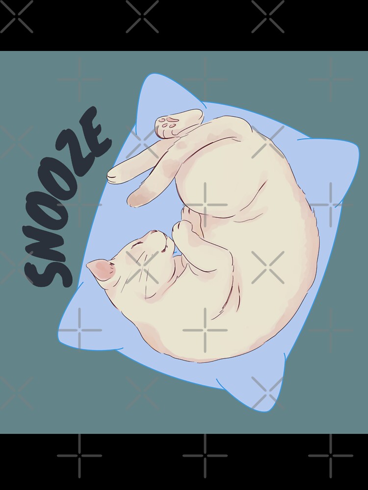 Sleepy white cat on a pillow - snooze by WildArtIT
