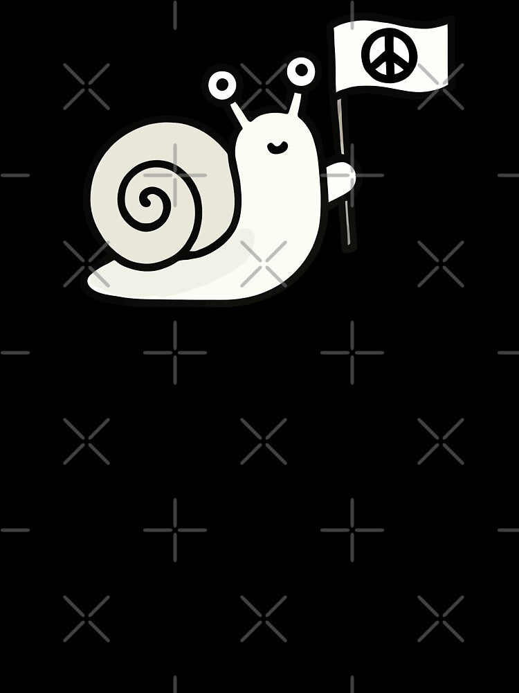 Peaceful Snail - Cute Minimalist Peace Sign by buglevel