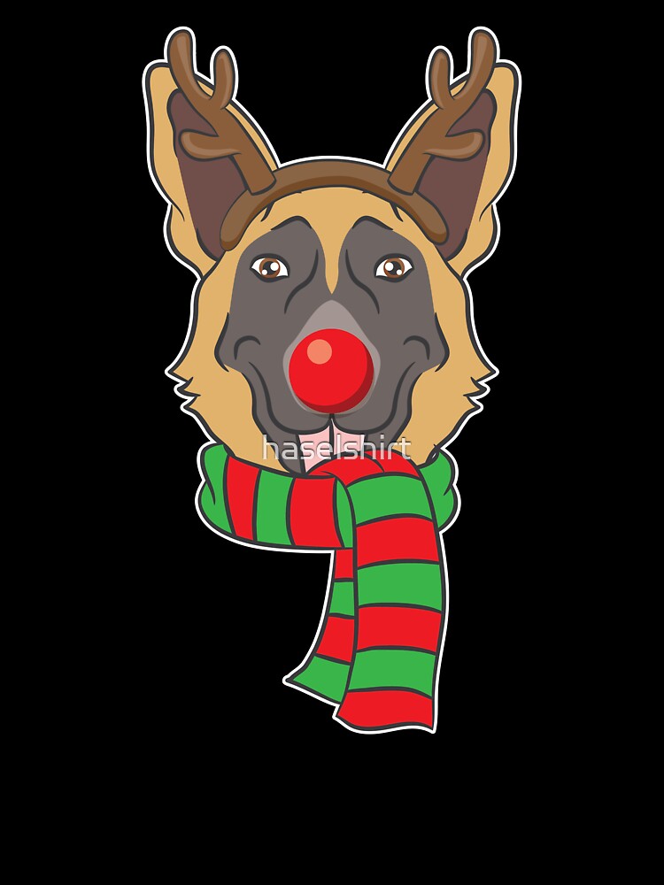 Funny Christmas Dog Xmas Reindeer German Shepherd Holiday Gift by haselshirt