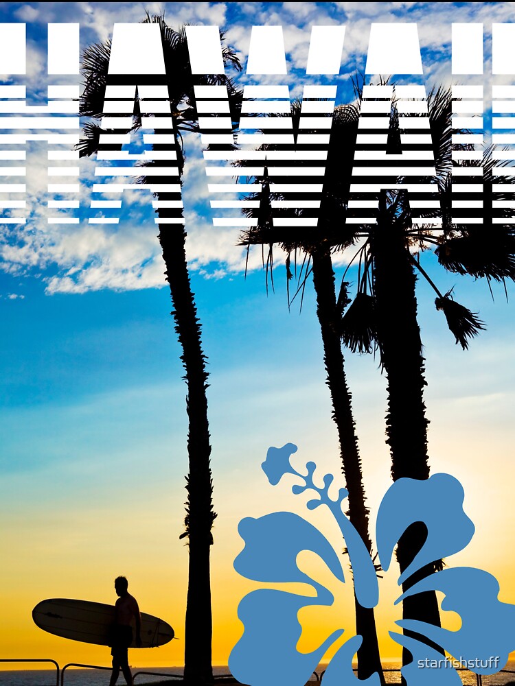 VINTAGE HAWAII SURFING LABEL by starfishstuff