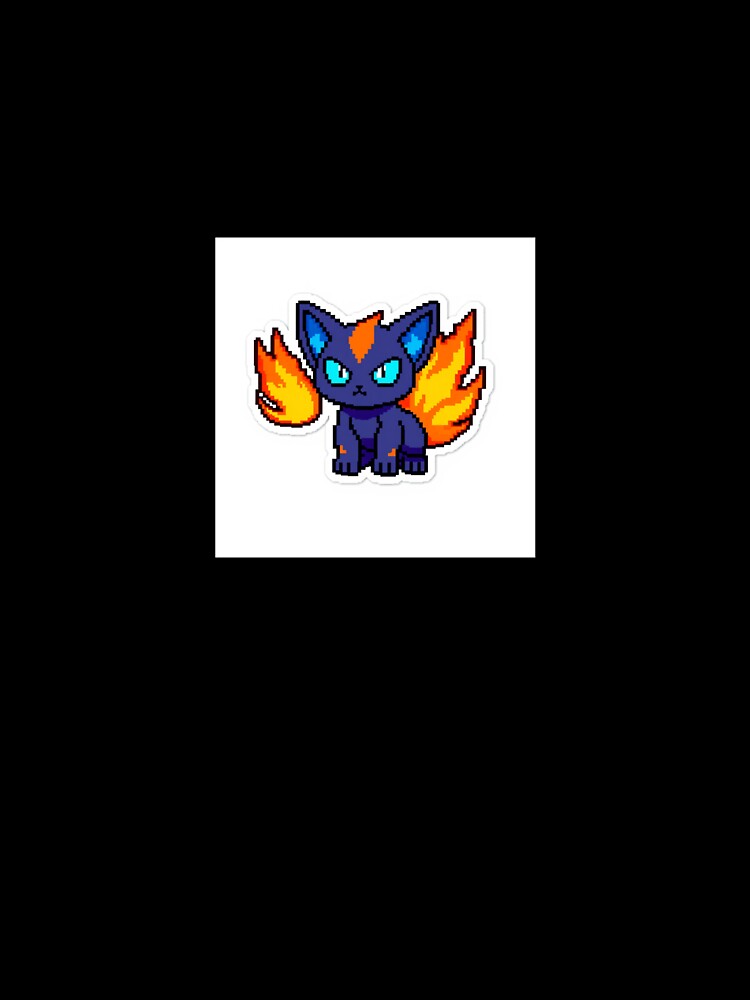 Pixel style fire cat by Aibymark