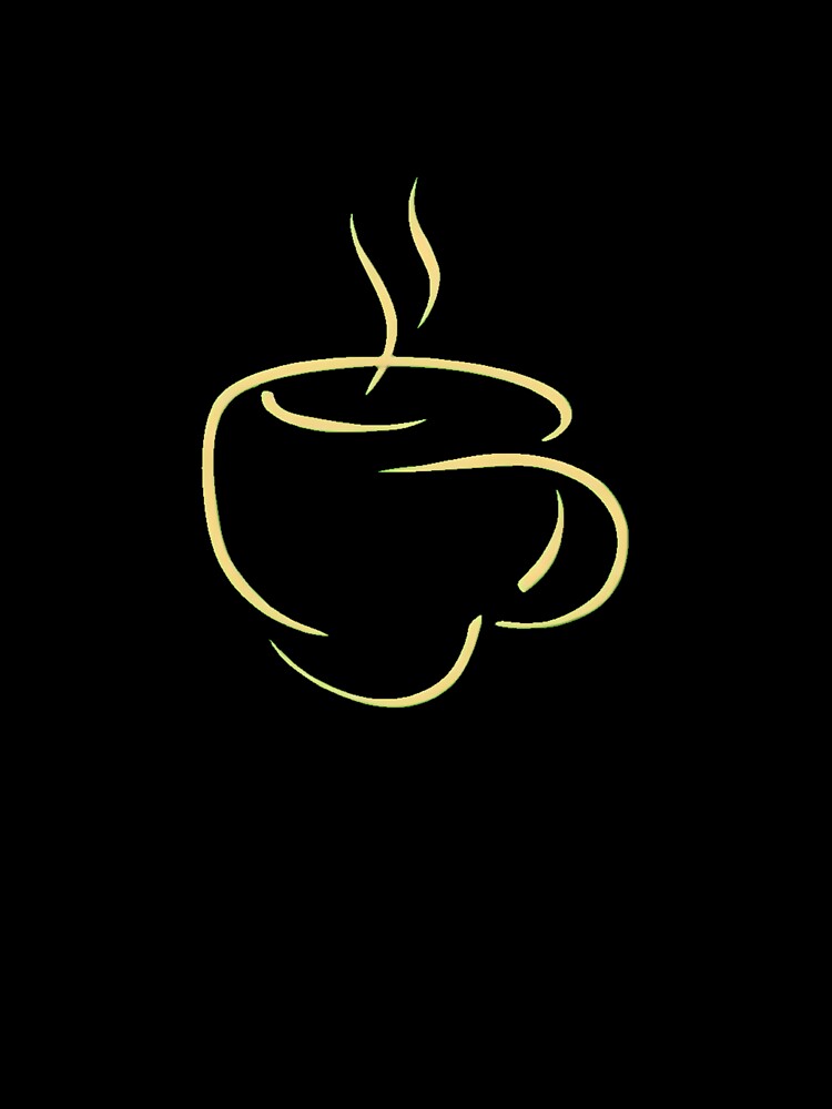 Steaming Coffee Cup Line Art by SunkenCost