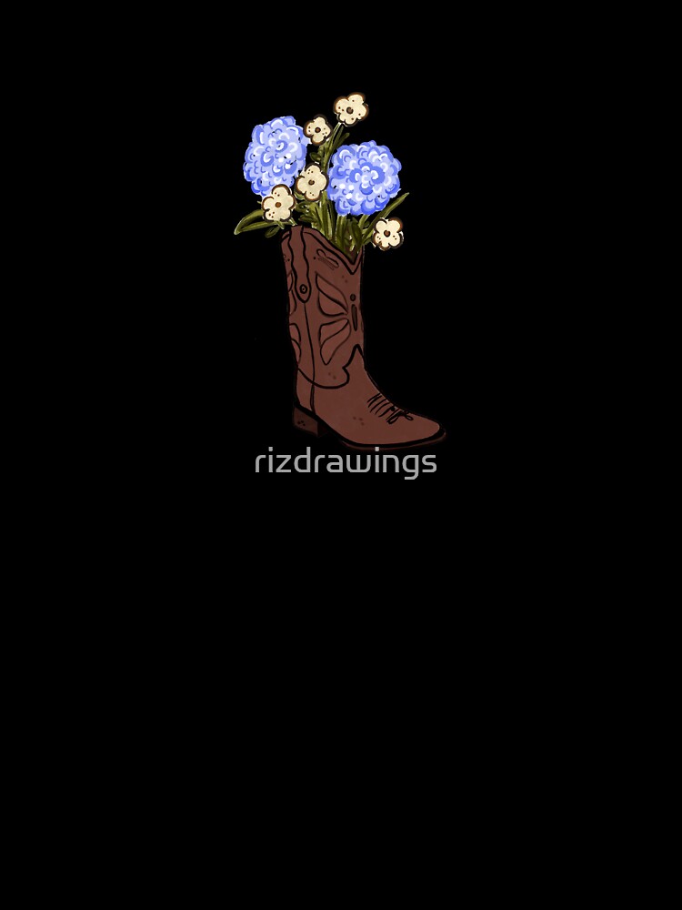 Coquette cowgirl boot with flowers by rizdrawings