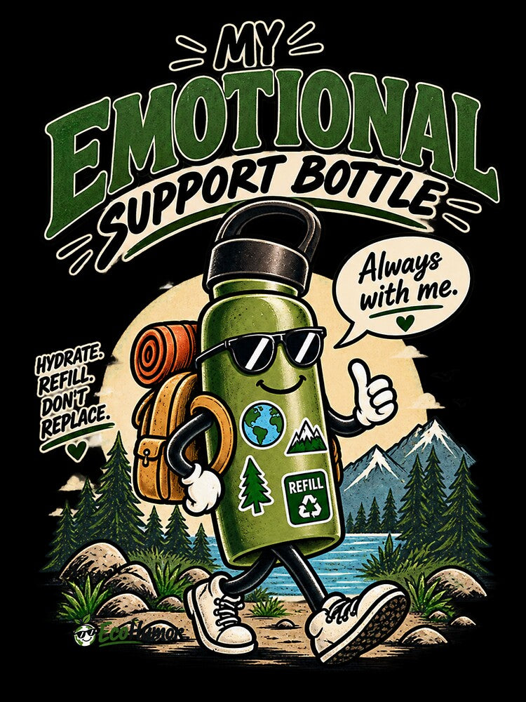 My Emotional Support Bottle – Funny Reusable Water Bottle Eco Humor by Kakitto
