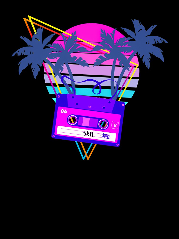 Vaporwave Aesthetic Art - 90s Sunset Cassette Tape in Outrun Synthwave style by Hitagivapor