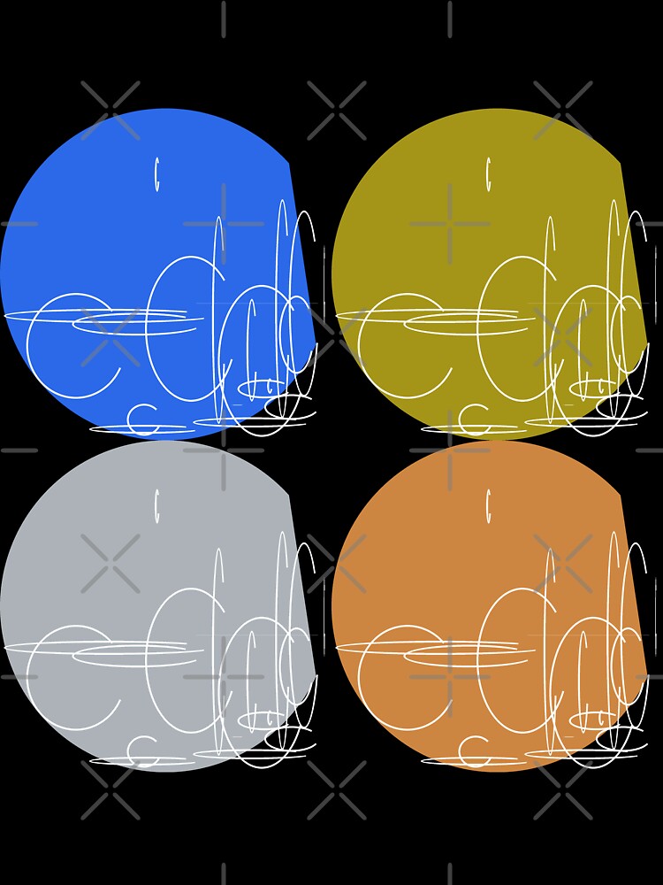 Abstract line art, geometric shapes,  polygon and circles lineart collection  (colored) #66 by Henri Le Vatius