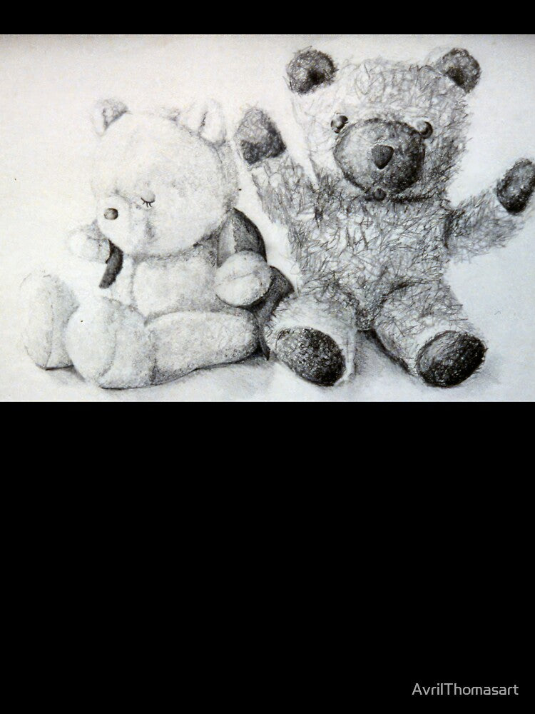 Teddy Bears - charcoal drawing by Avril Thomas by AvrilThomasart