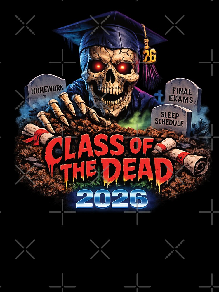 Class of the Dead 2026 Horror Graduation Shirt – Retro 80s Zombie Graduate Design by 486DesignCo