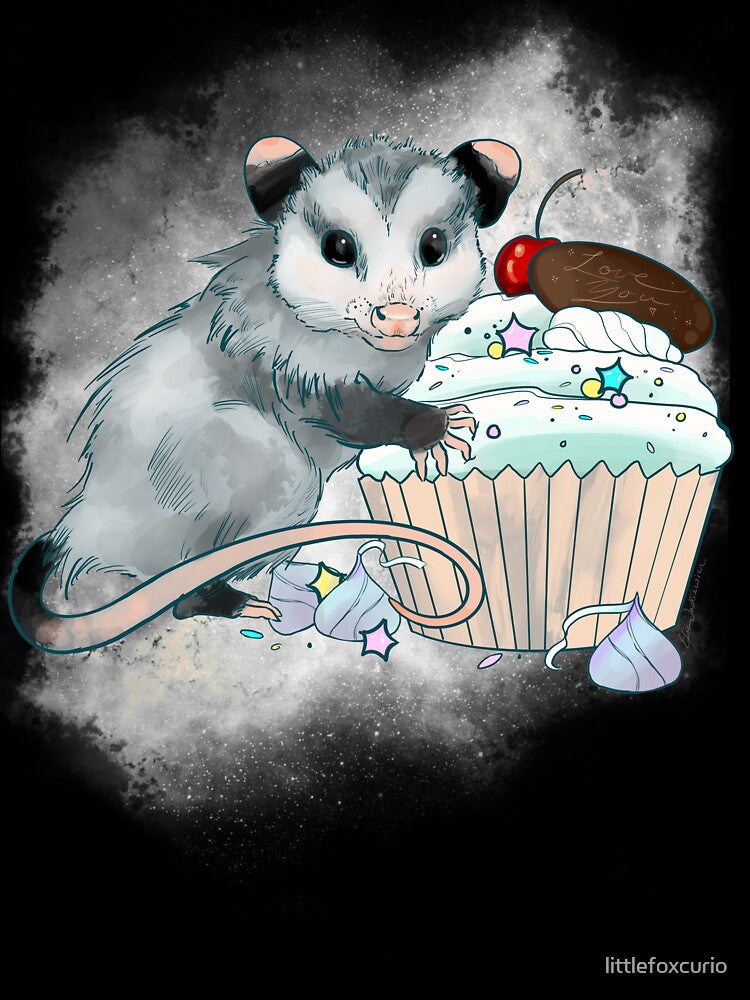 Possum + cupcake by littlefoxcurio