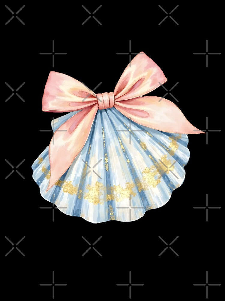 Coastal Coquette Seashell Bow Watercolor Style by Dreamsinpastel